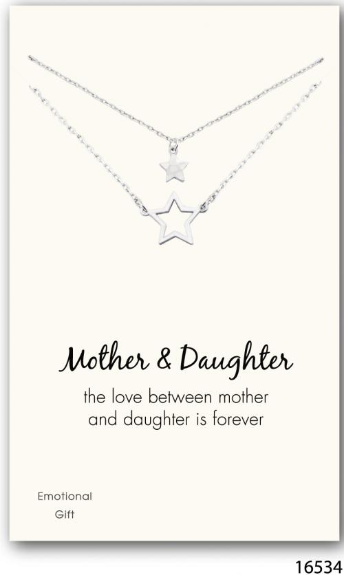 Mother\\\'s and daughter\\\'s stars silver pendant